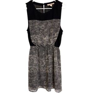 2/$15 Forever 21 - Black & Gray Patterned Sleeveless Mini Dress Size Large